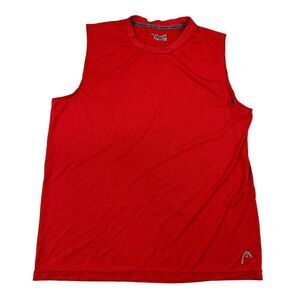 HEAD Men's Size L Red Athletic Tank Top Sleeveless T-Shirt Gym Workout Stretch